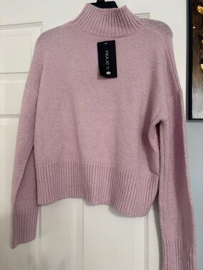 Soft Mock Neck Sweater - Dusty Pink medium